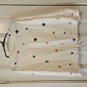 Old Navy Star Print Drawstring Waist Long Sleeve Top Girls XL (14)